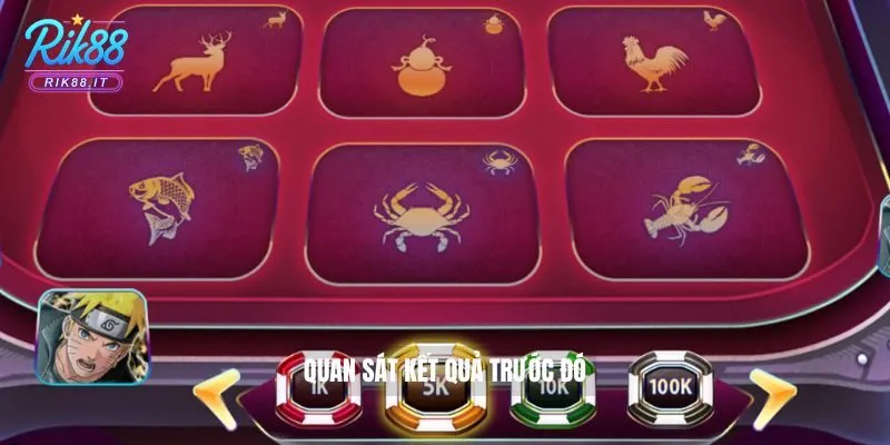 Quan sát kết quả trước đó