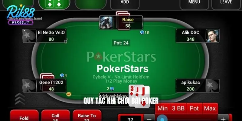 Quy tắc khi chơi bài Poker